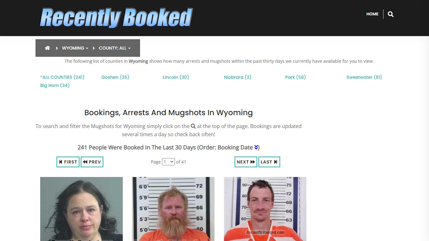 Recent bookings, Arrests, Mugshots in Wyoming - Recently Booked