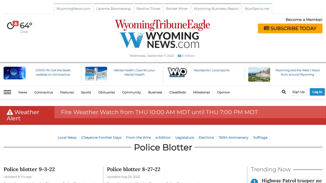 Police Blotter | wyomingnews.com - Wyoming Tribune Eagle